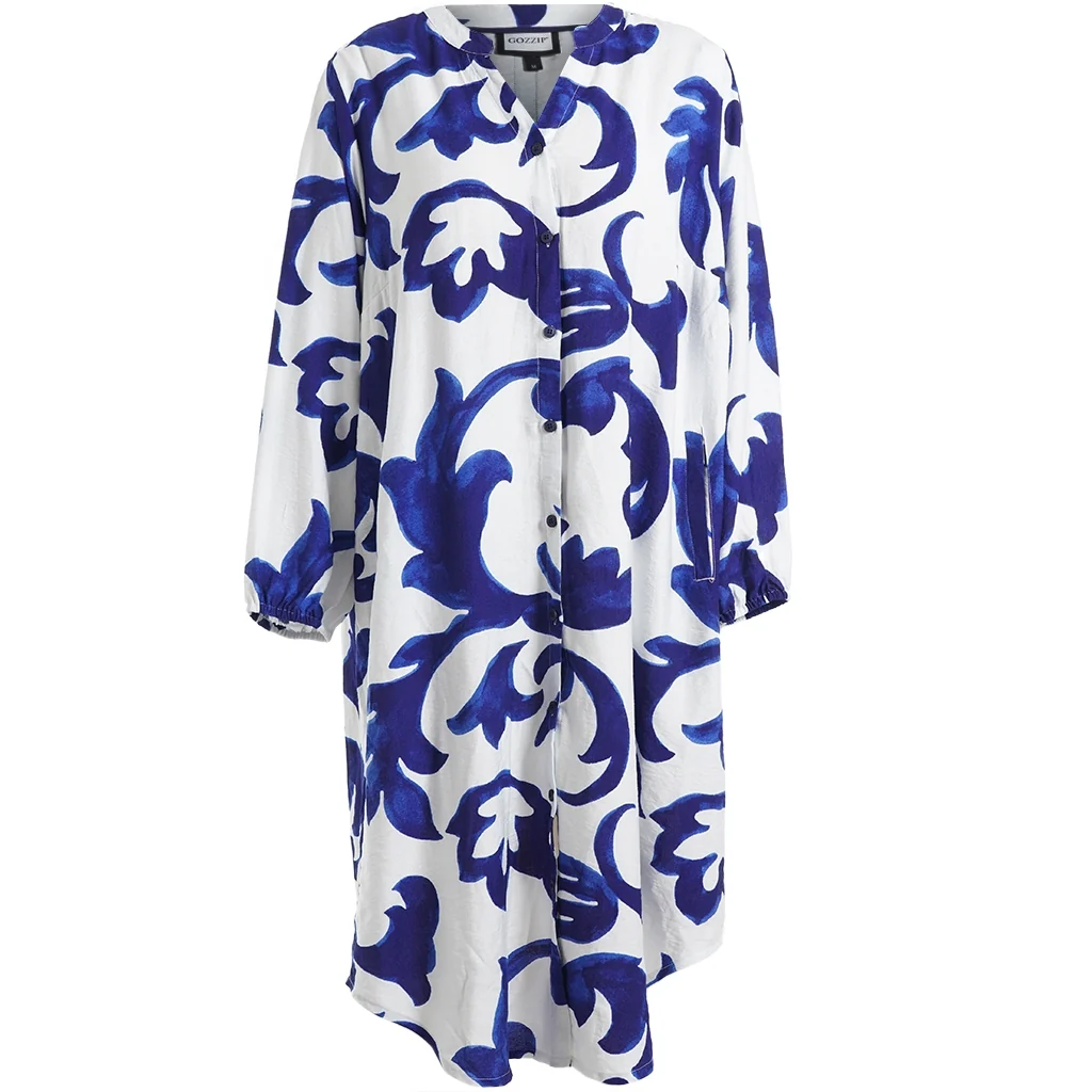 Mönstrad långskjorta/klänning från Gozzip G262013 - Bild 7