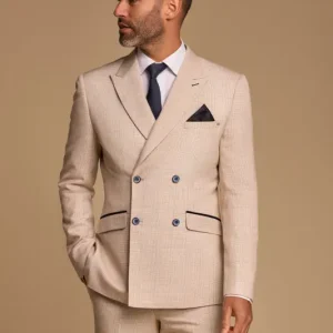 2-delad kostym - Double Breasted Beige Herrkostym - Cavani Caridi Beige DB