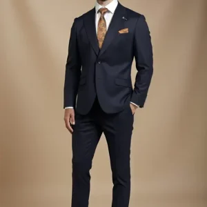 2-delad kostym för herr – Cavani James Marinblå Super 130s Ull
