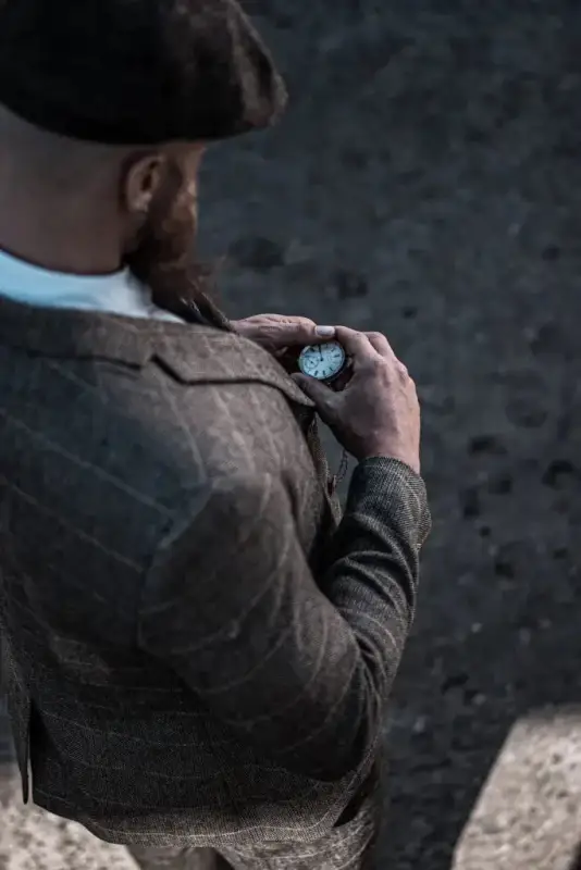 2-delat kostym - brunt herrkostym - Herringbone Brown suit 2-delar - Bild 7