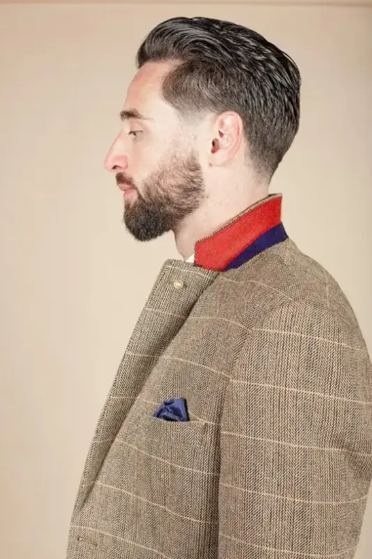 2-delat kostym - brunt herrkostym - Herringbone Brown suit 2-delar - Bild 5