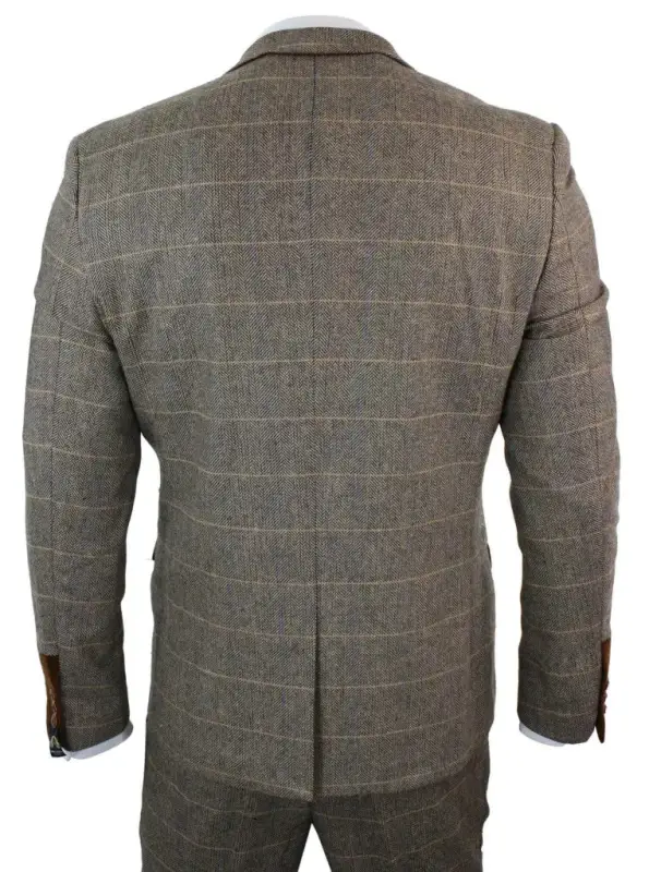 2-delat kostym - brunt herrkostym - Herringbone Brown suit 2-delar - Bild 8