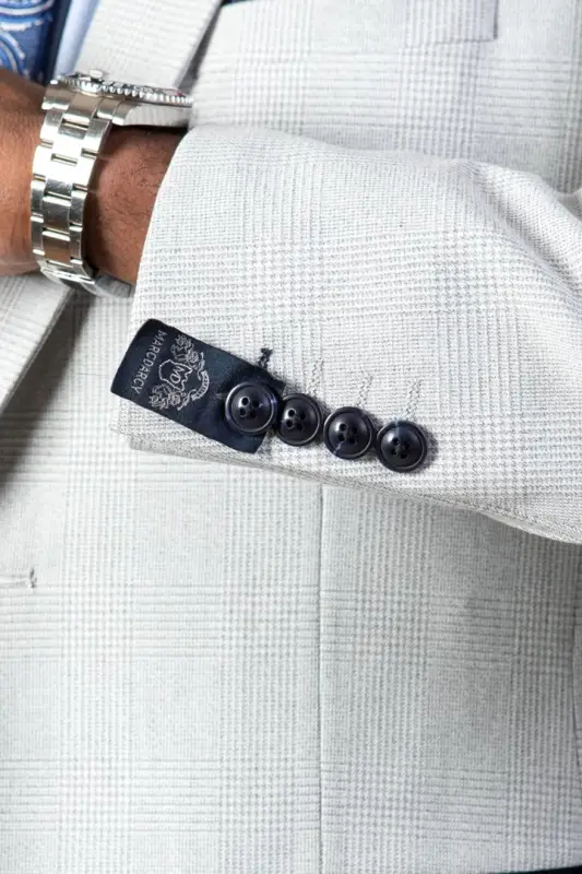 2-delat kostym - rutigt vitt herrkostym - Marc Darcy Bromley Stone - Bild 5