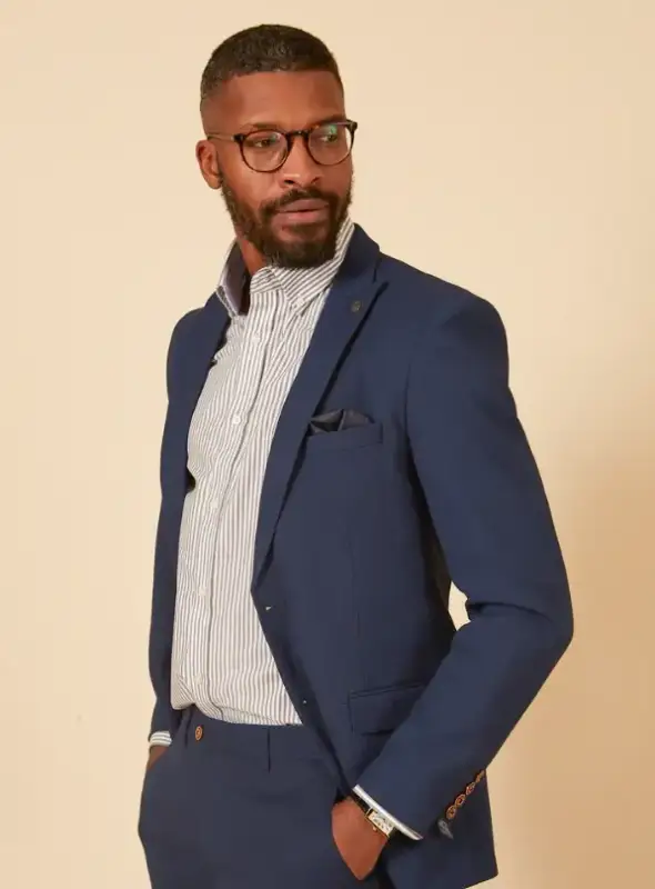 2-delat Royal Blue herrkostym - Marc Darcy Max Royal Blue 2pc - Bild 4