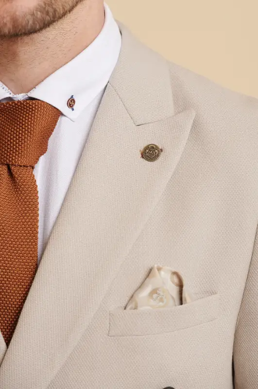 2-deligt pak - Stone Dubbelrijig Herenkostuum - Marc Darcy HM5 Stone suit - Bild 9