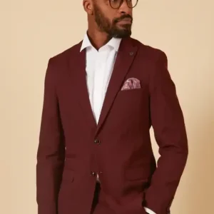 2-Deligt Vinrött Herrkostym - Marc Darcy Max Wine 2pc