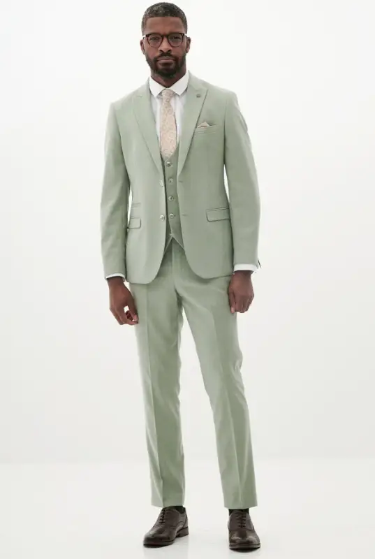 3-delad Herrkostym – Marc Darcy Finley Mossgrön - Bild 8