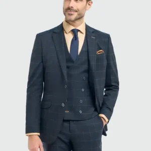 3-delad Kostym – Cavani Torino Marinblå | Dubbeknäppt Västd