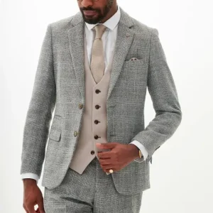 3-delad kostym för herr – Marc Darcy Kris Silvergrå Mix and Match