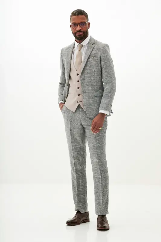 3-delad kostym för herr – Marc Darcy Kris Silvergrå Mix and Match - Bild 3