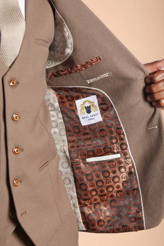 3-delad kostym - Ljusbrunt Herrkostym - Marc Darcy HM5 Tan Suit - Bild 7