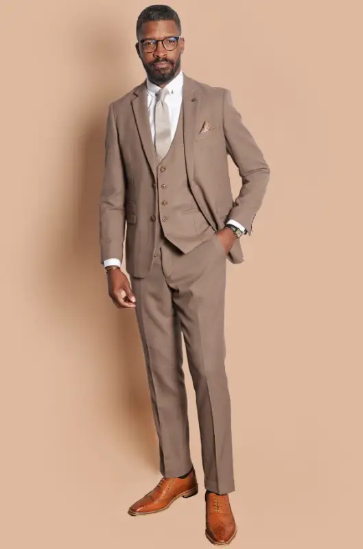 3-delad kostym - Ljusbrunt Herrkostym - Marc Darcy HM5 Tan Suit - Bild 5