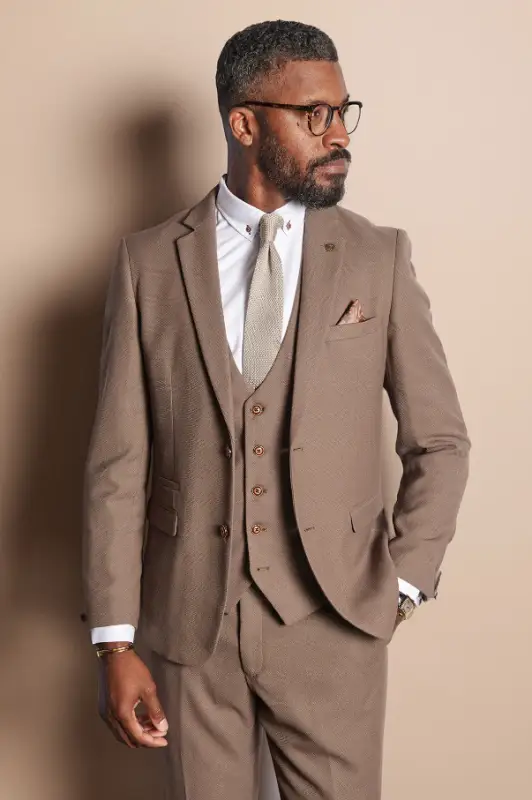 3-delad kostym - Ljusbrunt Herrkostym - Marc Darcy HM5 Tan Suit - Bild 2