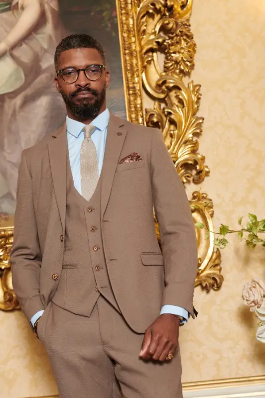 3-delad kostym - Ljusbrunt Herrkostym - Marc Darcy HM5 Tan Suit - Bild 3