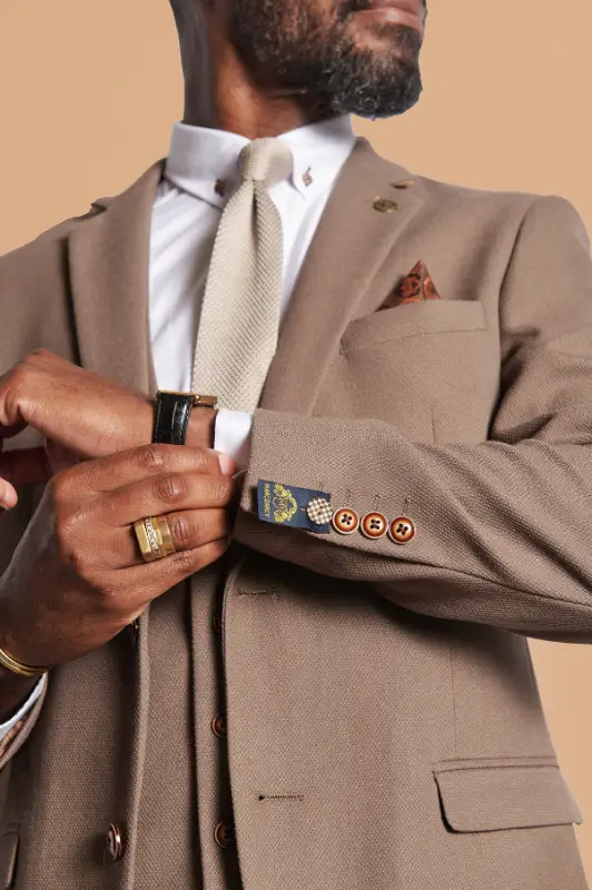 3-delad kostym - Ljusbrunt Herrkostym - Marc Darcy HM5 Tan Suit - Bild 6