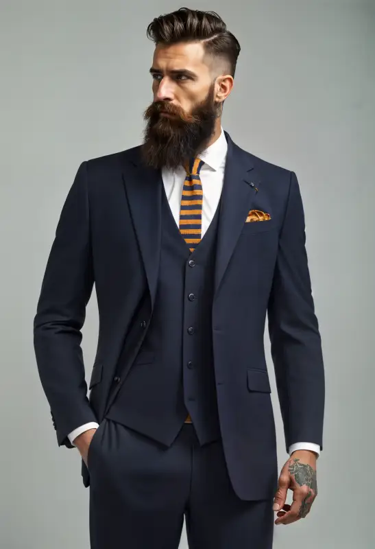 3-delad marinblå herrkostym - Cavani Malibu Marinblå - Bild 3