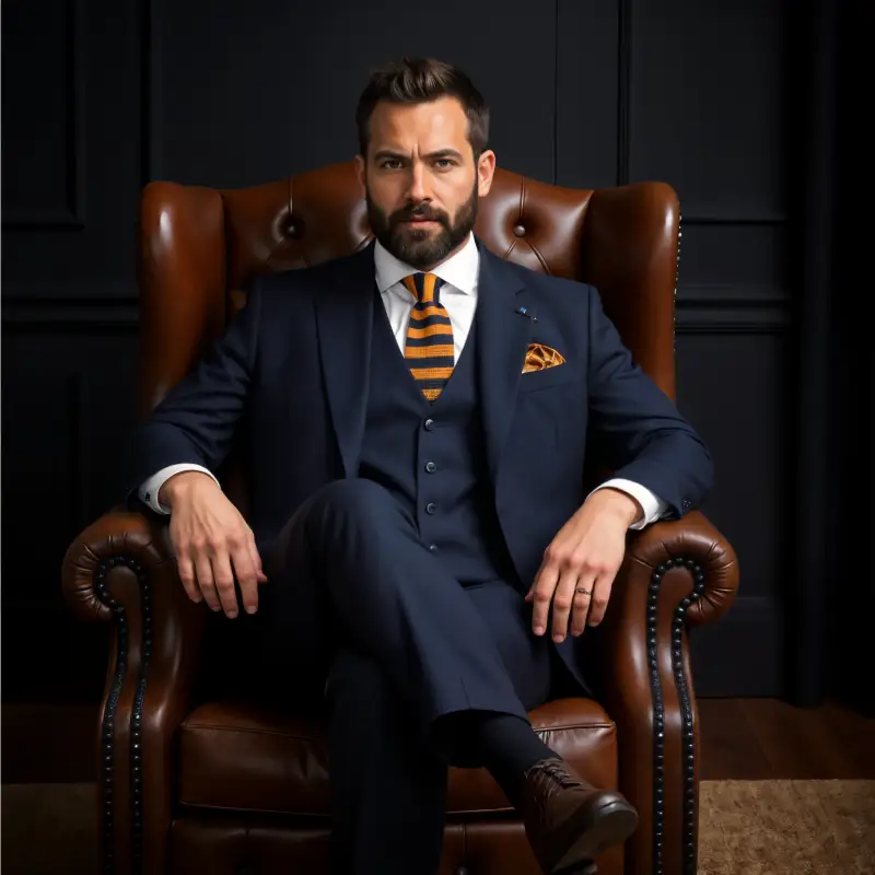 3-delad marinblå herrkostym - Cavani Malibu Marinblå - Bild 4