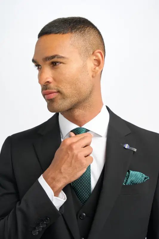 3-delad svart herrkostym - Cavani Malibu Svart - Bild 4