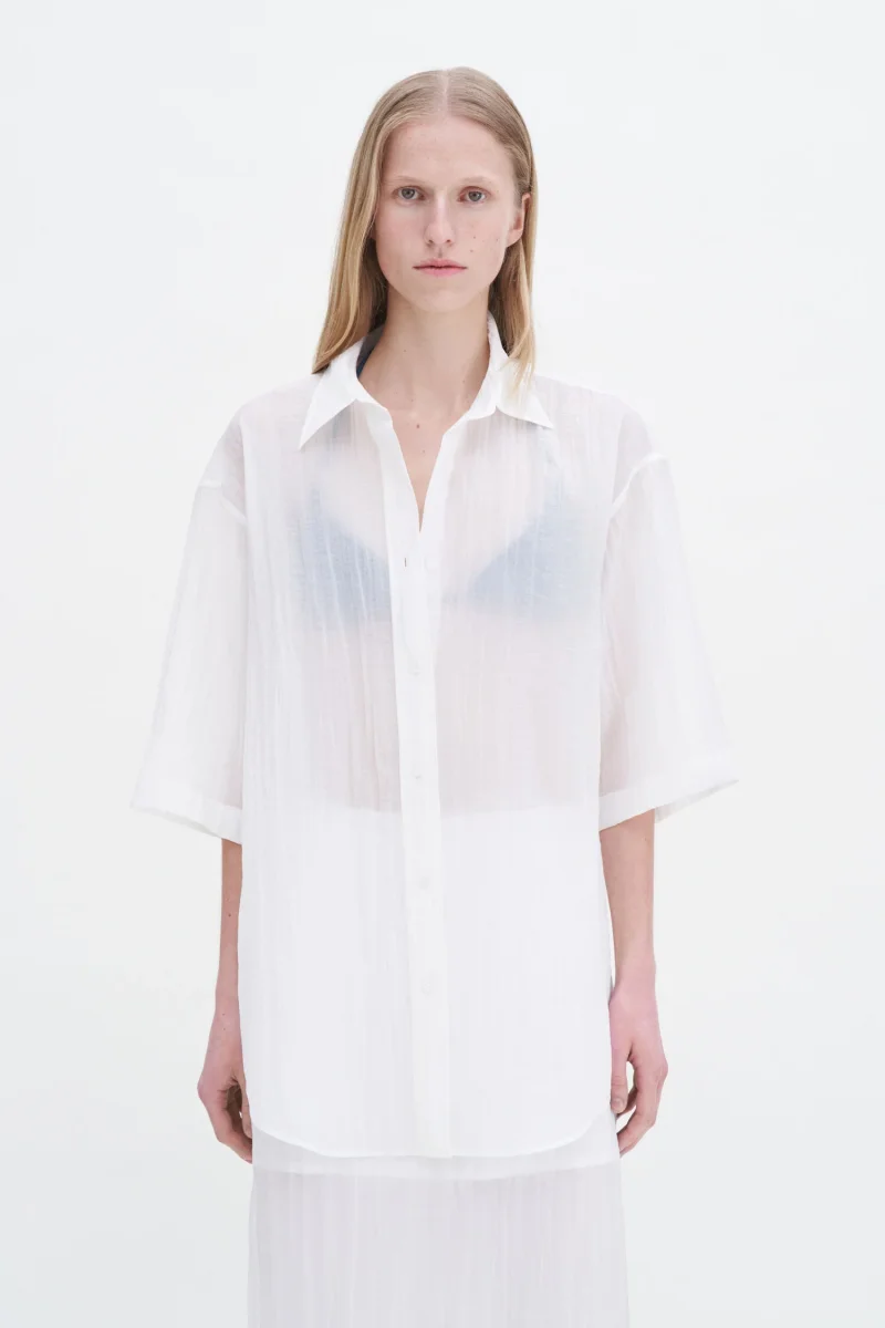 Filippa K Skjorta Short Sleeve Crinkle - Bild 3