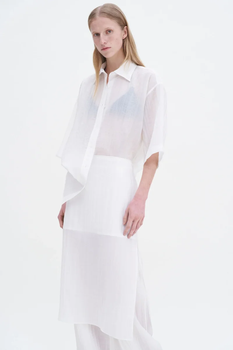 Filippa K Skjorta Short Sleeve Crinkle - Bild 6