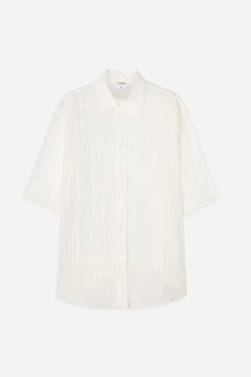 Filippa K Skjorta Short Sleeve Crinkle - Bild 7