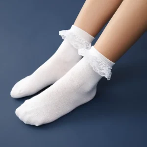 Ankelstrumpa med spets