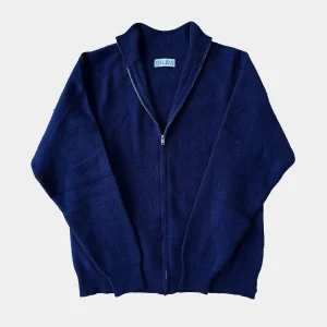 MÖRKBLÅ ZIP TRÖJA