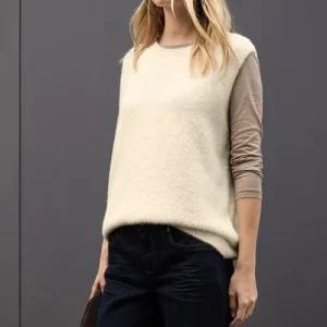 Fjädergarn väst från Street One, cremevit