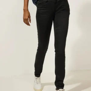 Jeans York , hög midja o smalt ben svart