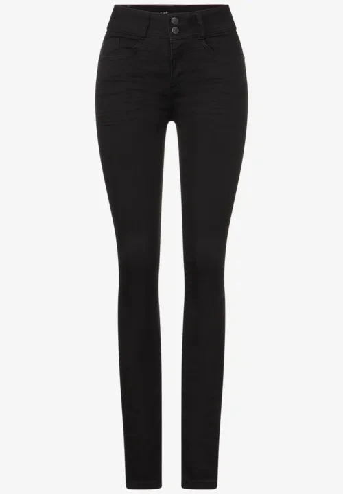 Jeans York , hög midja o smalt ben svart - Bild 4