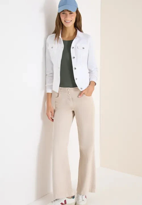 Jeansjacka med bröstfickor och knappar från Cecil,vit - Bild 4