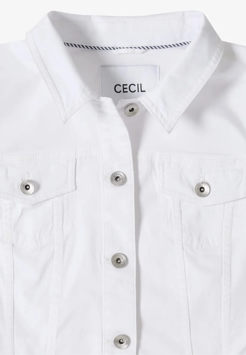 Jeansjacka med bröstfickor och knappar från Cecil,vit - Bild 6