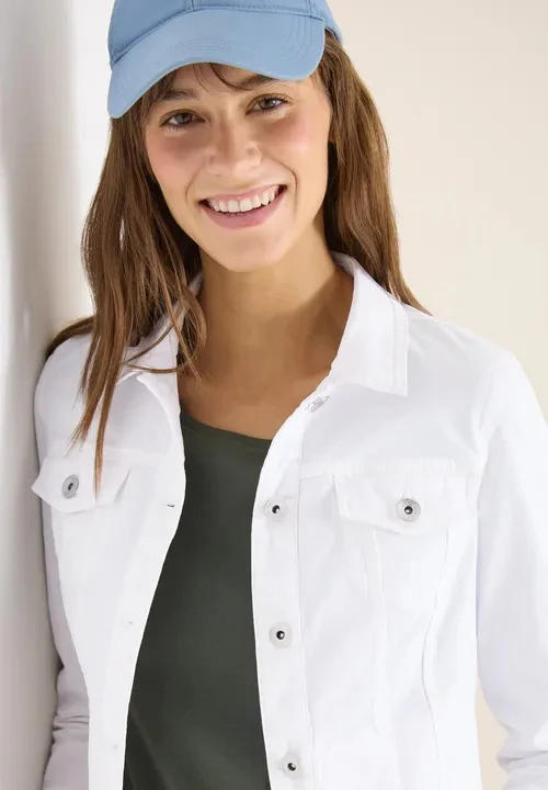 Jeansjacka med bröstfickor och knappar från Cecil,vit - Bild 7