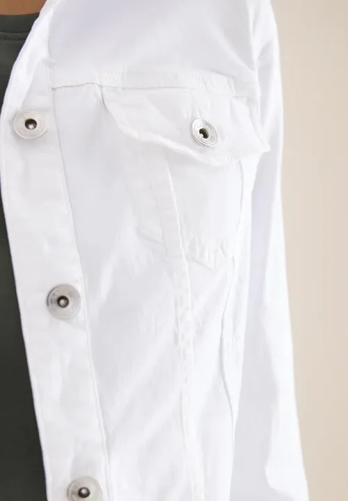 Jeansjacka med bröstfickor och knappar från Cecil,vit - Bild 8