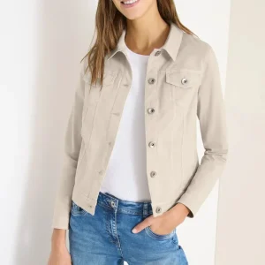 Jeansjacka med bröstfickor och knappar från Cecil, denimbeige