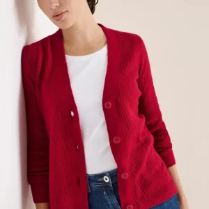 Kofta med strukturdetalj, röd