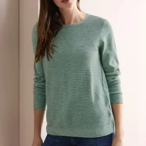 Tröja med struktur , green melange