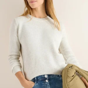 Tröja med strukturdetaljer, eggskal melange