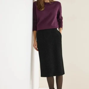 Midikjol i satin från Cecil