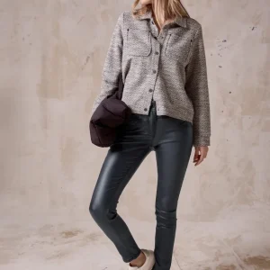 Coated byxa modell Scarlett, medelhög midja , blå