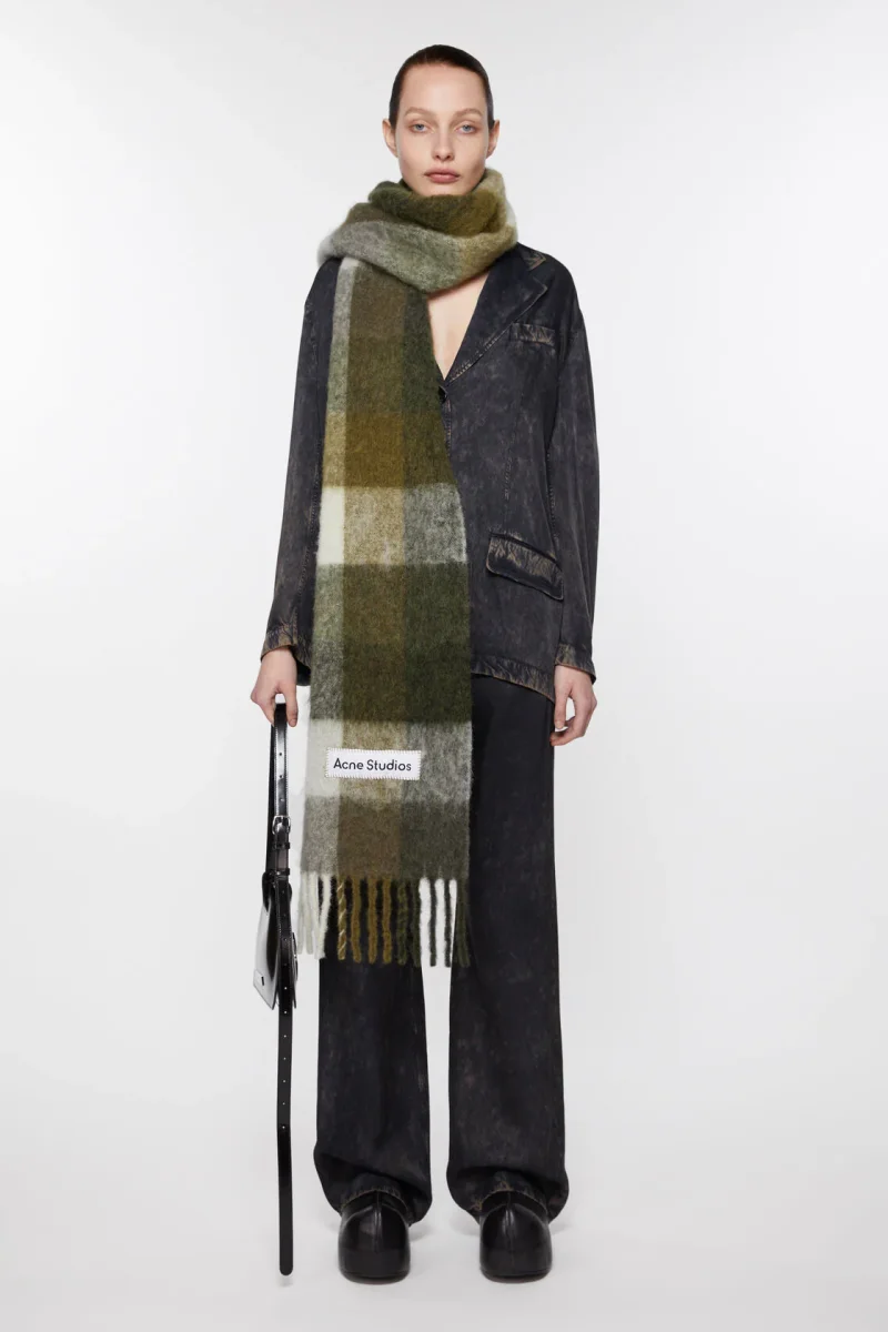 Acne Studios Halsduk Mohair Checked Scarf - Bild 5