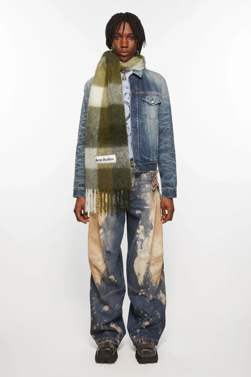 Acne Studios Halsduk Mohair Checked Scarf - Bild 6