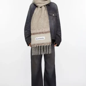 Acne Studios Halsduk Fringed Logo