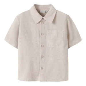 Skjorta - kortärmad linneskjorta