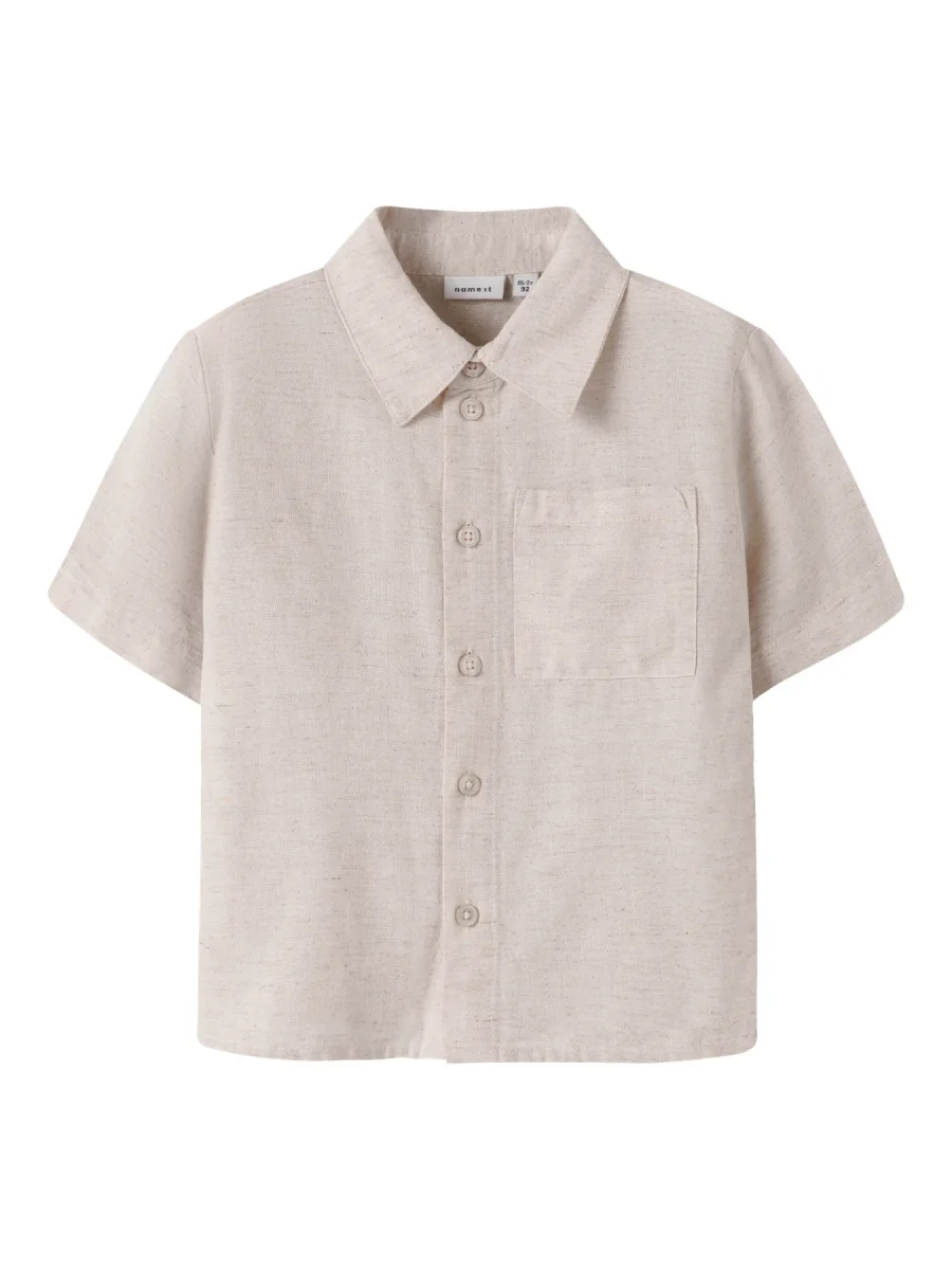Skjorta - kortärmad linneskjorta