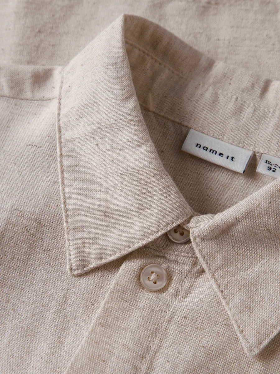 Skjorta - kortärmad linneskjorta - Bild 4