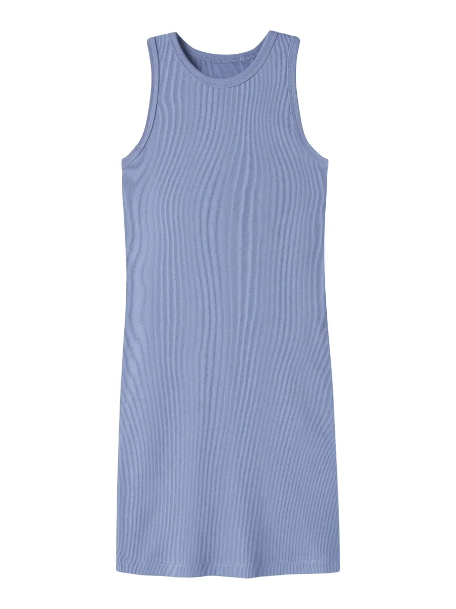 Blå Ribbad Klänning