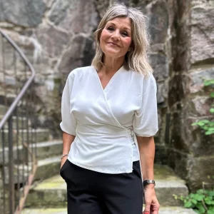 Mönsterpaket Blus Olivia i Triacetat Vit