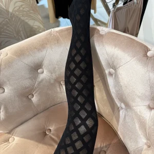 Svarta mönstrade strumpbyxor 96368