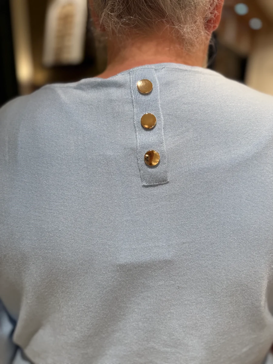 Ljusblå stickad tröja från YESTA A006101 - Bild 5